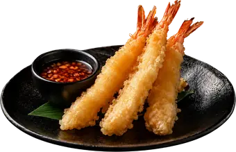 Entrées chaudes Crevette Tempura de Sushi Wa, restaurant de sushis halal à Ixelles (Flagey, Bruxelles)