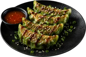 Entrées chaudes Gyoza Veggie de Sushi Wa, restaurant de sushis halal à Ixelles (Flagey, Bruxelles)