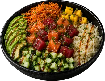 Poke Bowls Mixte de Sushi Wa, restaurant de sushis halal à Ixelles (Flagey, Bruxelles)